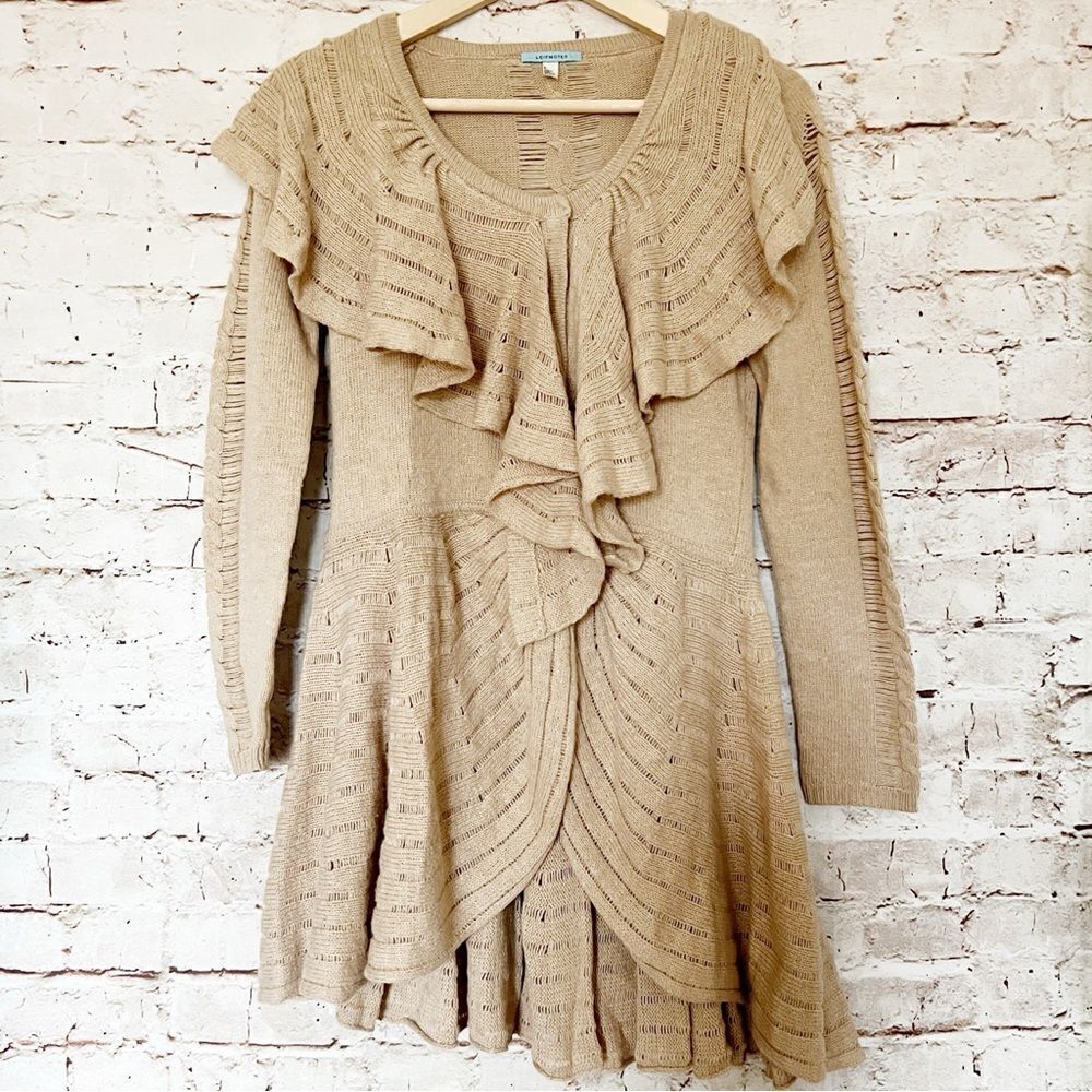 Leifnotes Anthropologie ruffle peplum cardigan sweater